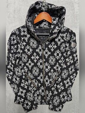 Tonia Debellis Women's Black and White Patterned Jacket Small